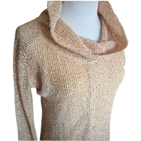 Womens Altard State Oatmeal Metallic Fleck Knit Cowl Neck Tunic Dress - Sz L - Picture 2 of 2